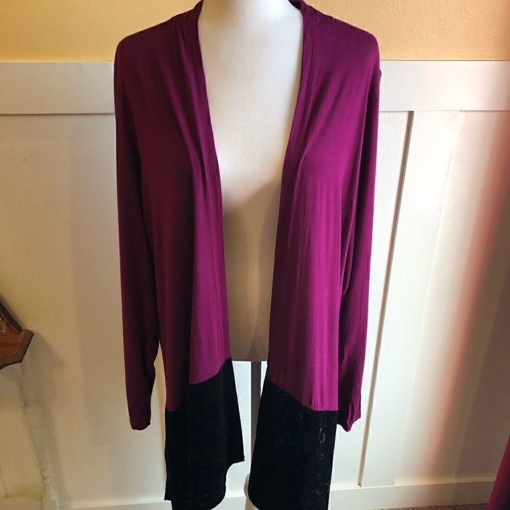 LOGO Lori Goldstein size 2XL open front cardigan